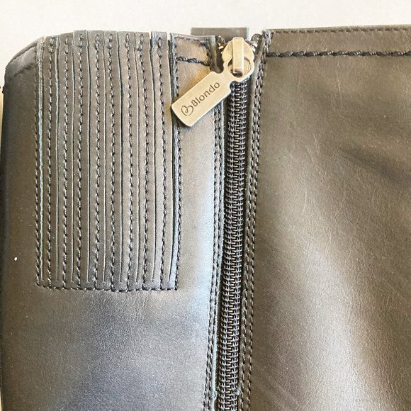 New! Blondo Canada tall black leather boots, waterproof, platform heels, buckles - Picture 5 of 9